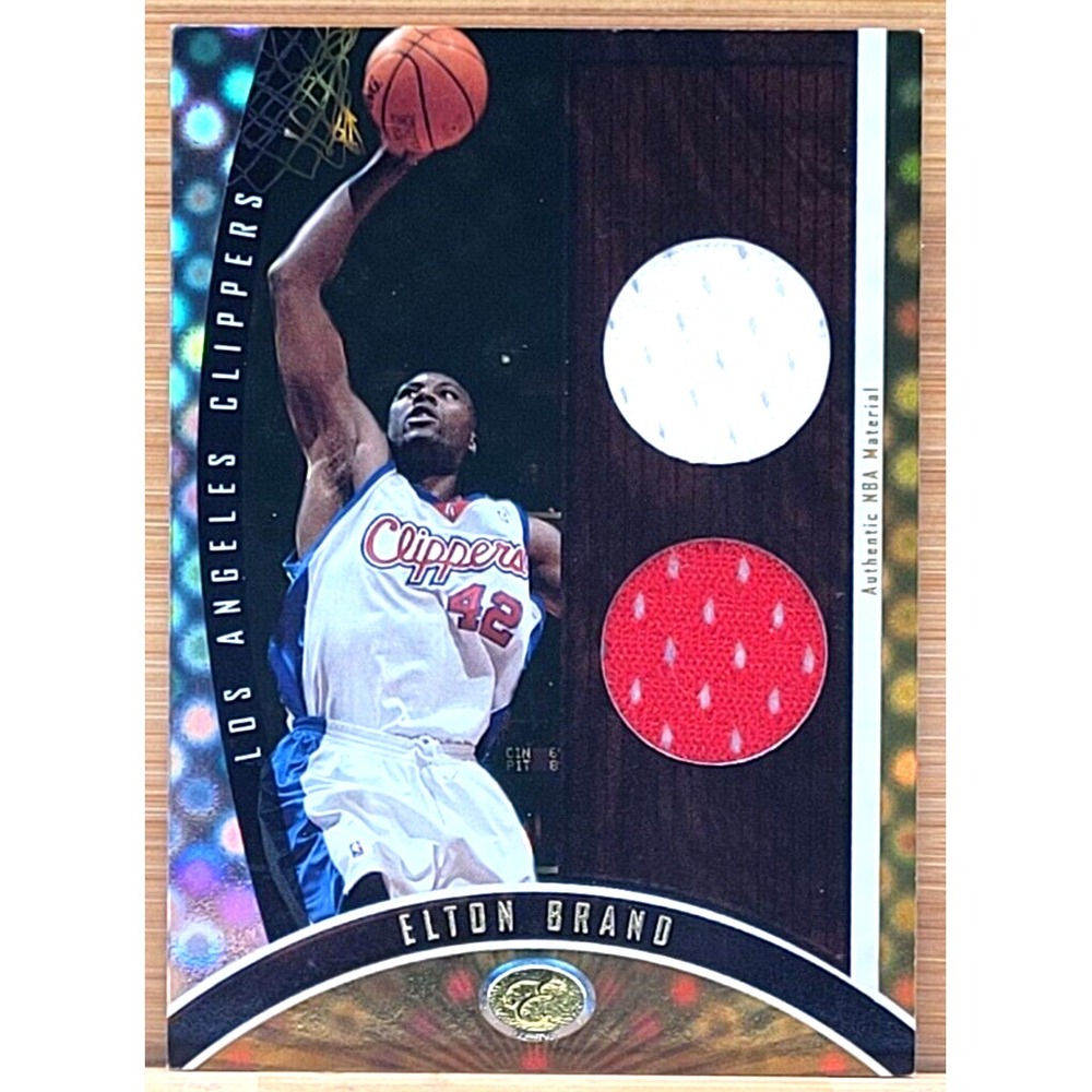 2006-07 BOWMAN ELEVATION ELTON BRAND GAME USED DUAL JERSEY #D 1/25 ALPHA GOLD
